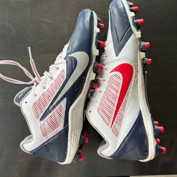 Nike Alpha Pro 3/4 Football Red/White/Dark Blue Cleats Men\'s size 11